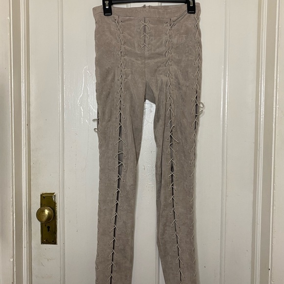 House of London Cutout Lace-up Pants - Picture 1 of 5